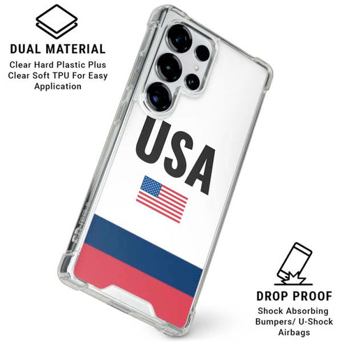 USA American Flag Galaxy S25 Ultra Clear Case